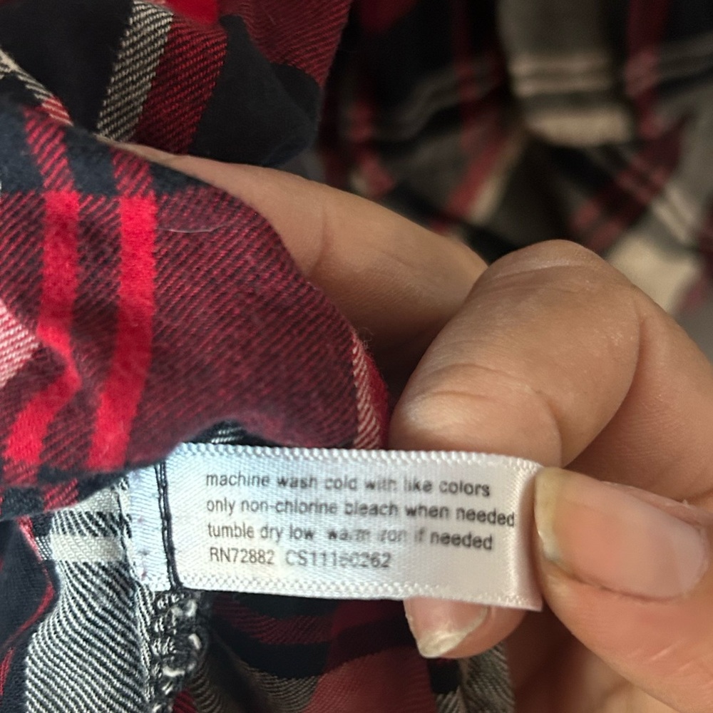 Red and Black Plaid Button-Up Shirt - Picture 6 of 7